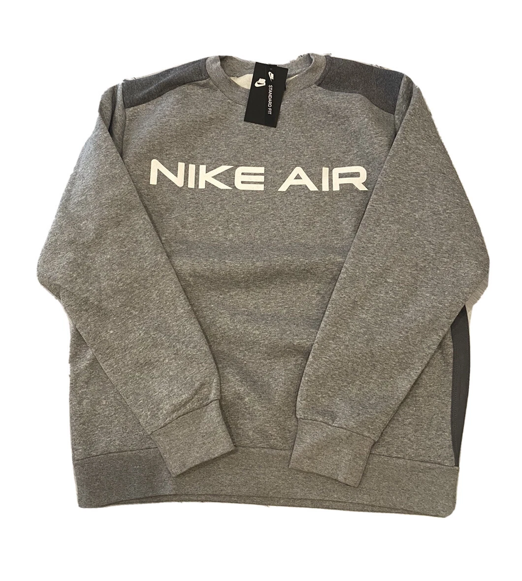Nike Air Crew Sweatshirt DA0220-050 Gray Dark Grey White Mens XL