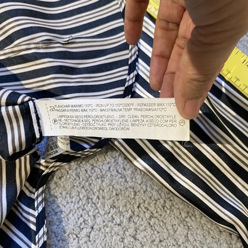 ZARA basic sz M woman button up striped shirt polyester/spandex multicolor - Picture 15 of 15