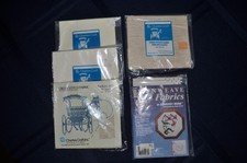 5 new cross stitch fabric pieces 12 x 18, 15 x 15 Aida, Fiddlers cloth,  Linen