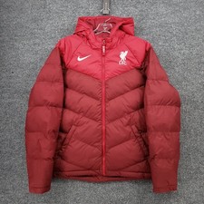Nike Liverpool FC Jacket Boys XL Youth Red Puffer Swoosh Full Zip Hooded Quilted