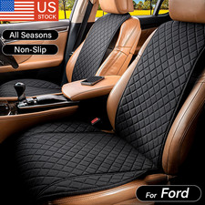 For Ford Black 2 Front Car Seat Protector Cover Durable Non-slip Linen Cushion