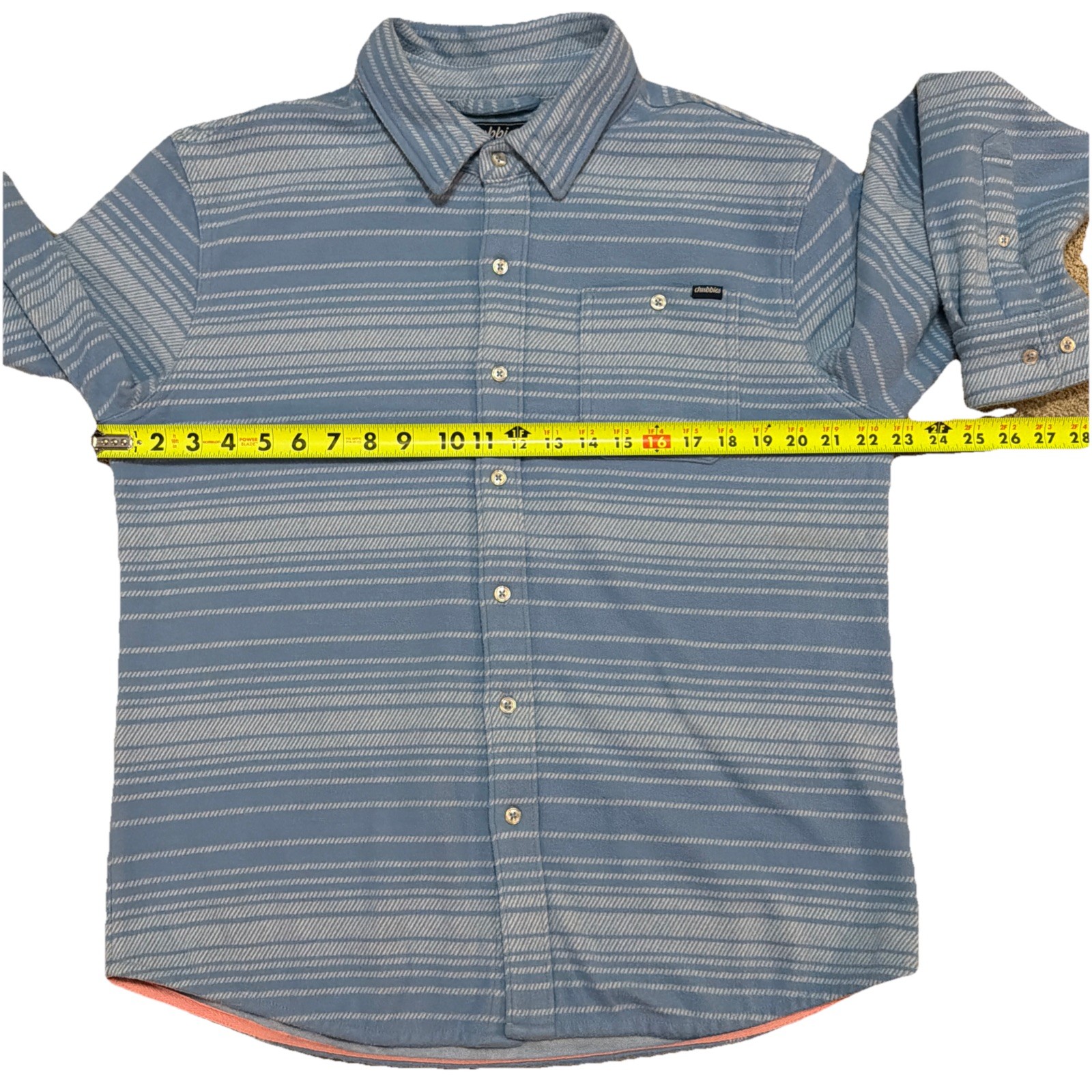 Chubbies Polyester Blend Button-Up Men's Light Bl… - image 2