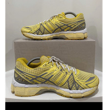 ASICS Yellow Gray White Mens Running Sneaker ...