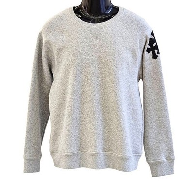 Chrome Hearts Leather Patch Sweatshirt Grey HRB259235C 156001273