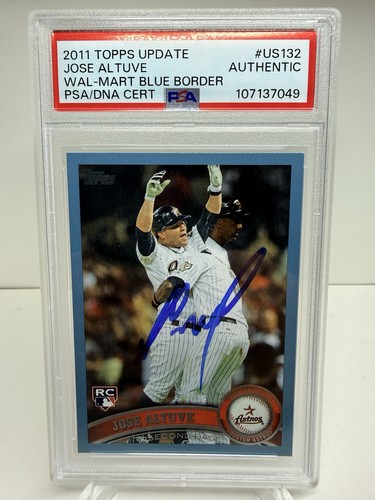 Signed Auto Jose Altuve 2011 Topps Update Blue Border #US132 PSA/DNA Rookie RC