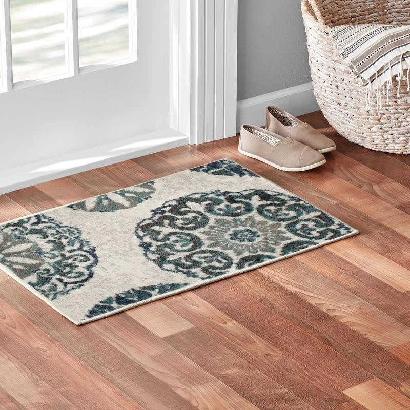 Juego de alfombras de área de 3 piezas para uso en interiores resistente a manchas patrón de medallón fácil cuidado Foto 4 de 4