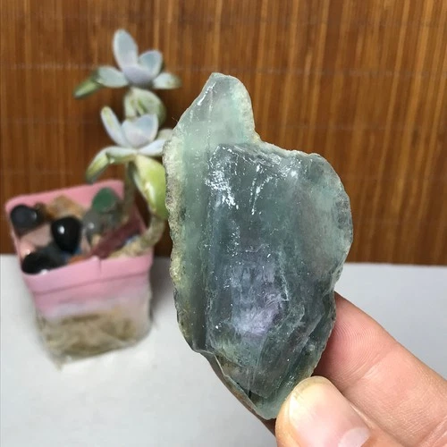Top Natural Green Fluorite Crystal Rough stone specimens China 69g A2738