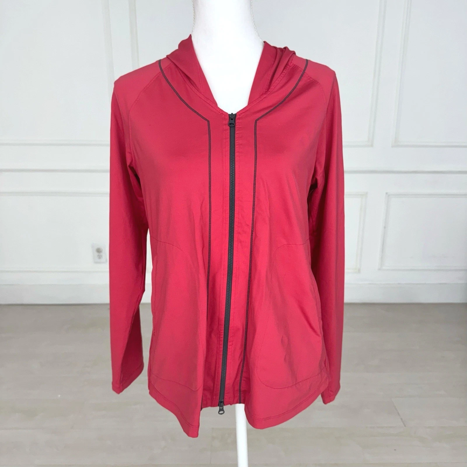 Soma Full Zip Hoodie Women Medium Pink Athletic Performance Lightweight Jacket