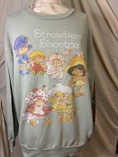Vintage Strawberry Shortcake and Friends Sage Green oversized sweatshirt-MEDIUM