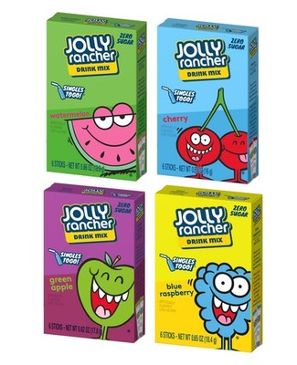 Jolly Rancher Singles to Go Drink Mix Variety 4 Pack - 0.63 Ounce (Pack of 4) 