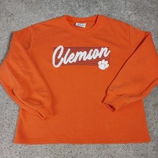 Champion Clemson Tigers Crewneck Sweatshirt Medium Orange Lightweight Pullover