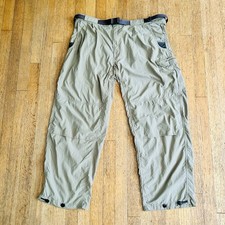 EXOFFICIO Men's Khaki Belted Vented Knee Hiking Travel Cargo Pants sz XL SHORT