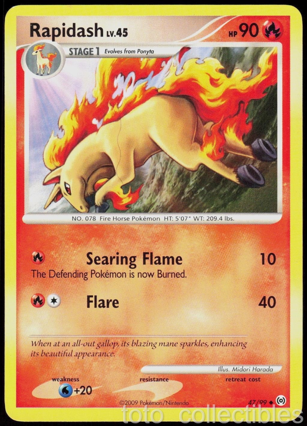 Rapidash 47/99 Uncommon Arceus Pokemon Lightly Played