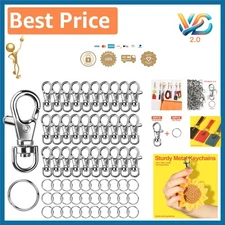 Silver Keychain Making Kit 60pcs Lobster Clasp and Rings, Jewelry Art Crafts