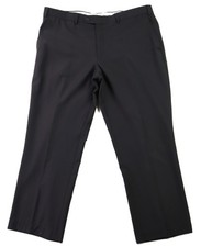 GINO VALENTINO 43 x 30 Black Super 150s Silk Pleated Dress Slacks Trousers Pants