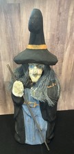 Vintage Halloween Retro Paper Mache WITCH-BROOM-HAT Large 25  Decoration AS IS 