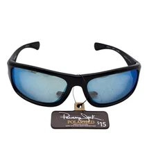 Panama Jack Sunglasses Black Frame Blue Reflective Lens UV Protection #BB05