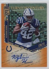 2018 Donruss Elite Turn of the Century Orange 14/25 Nyheim Hines #TC-NH Auto nd3