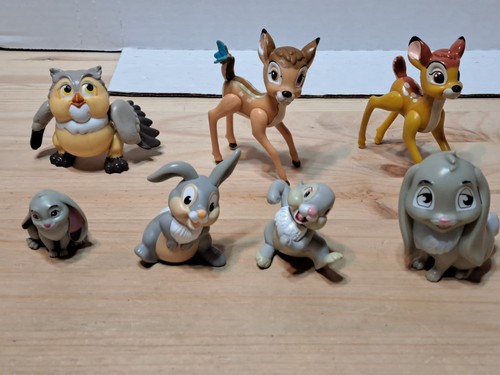 Lot of 7 Bambi Thumper Toys Cake Toppers Disney Figures