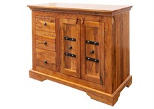 kolonialstil Kommode Echtholz hell Akazie Sideboard Schrank Holz natur massiv
