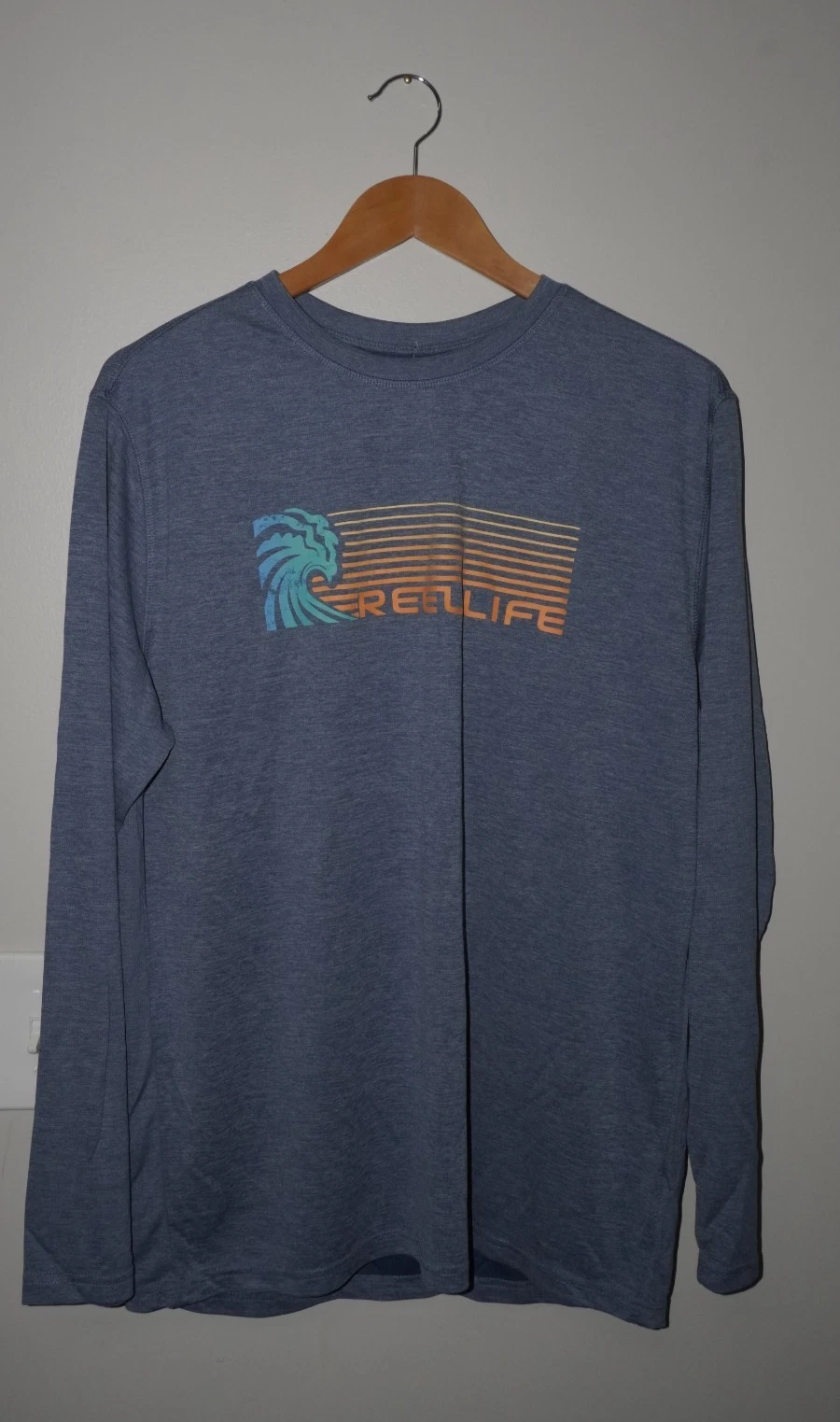 Men's Reel Life Long Sleeve UV Fishing Tee Shirt Teal Size XL NWT