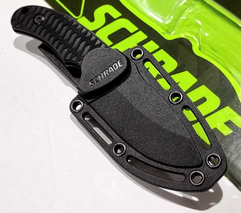 Schrade Black G-10 Teflon Wolverine Mini Fixed Blade 6.25" Full Tang Knife - Image 3 of 4