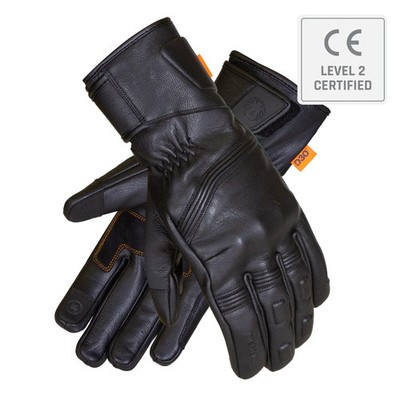 MERLIN CALTON D3O WASSERDICHT THERMO LEDER MOTORRAD HANDSCHUH - SCHWARZ