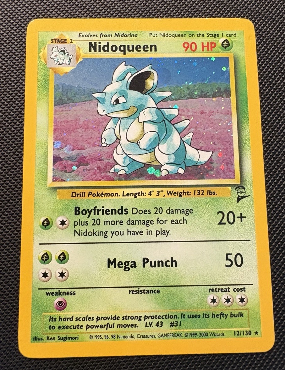 Nidoqueen 12/130 Holo Rare Base Set 2 Pokémon Card LP