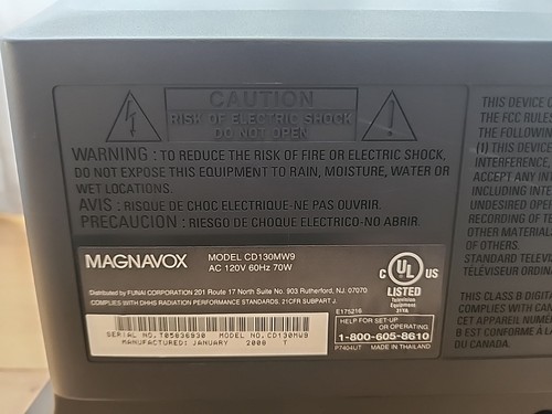 Magnavox 13” RETRO CRT TV DVD Combo Gaming CD130MW9 Tested No Remote - Picture 11 of 16