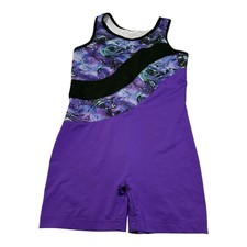 Danskin Now Girls Purple Sleeveless Gymnastics/Dance Unitard Leotard L/G 10-12