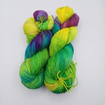 (9,90 /100 g) Sockenwolle 4 fach handgefärbt Färbung Polar Light 8 Creativ Ecke