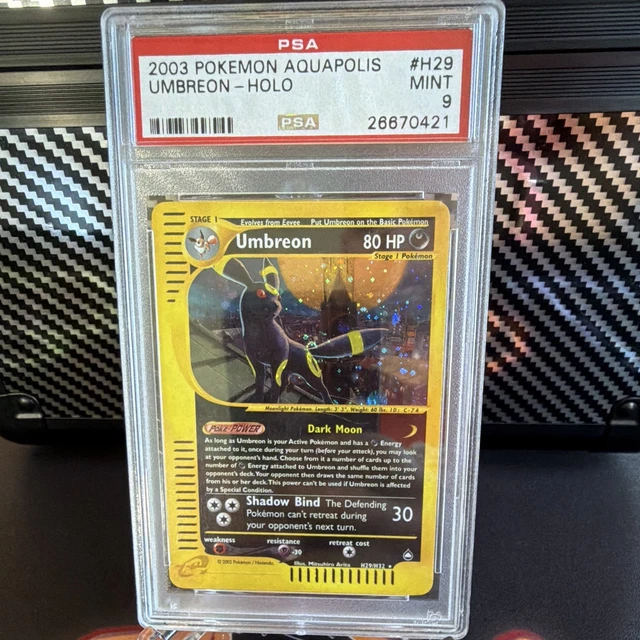 Pokemon TCG 2003 Aquapolis Umbreon Holo H29/H32 PSA 9 (Cert 26670421)