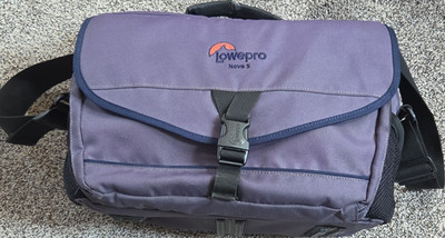 Lowepro Nova 5 Camera Shoulder Bag Purple Black, Padded, Accessory Compartments
