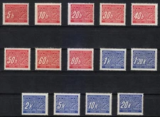 Bohemia & Moravia 1939/1940 MNH Mi 1-14 Sc J1-J14 Due Stamps - WW2 **
