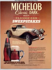 Michelob Classic Dark Beer Classic Jaguar Theme Vintage 1986 Advertisement