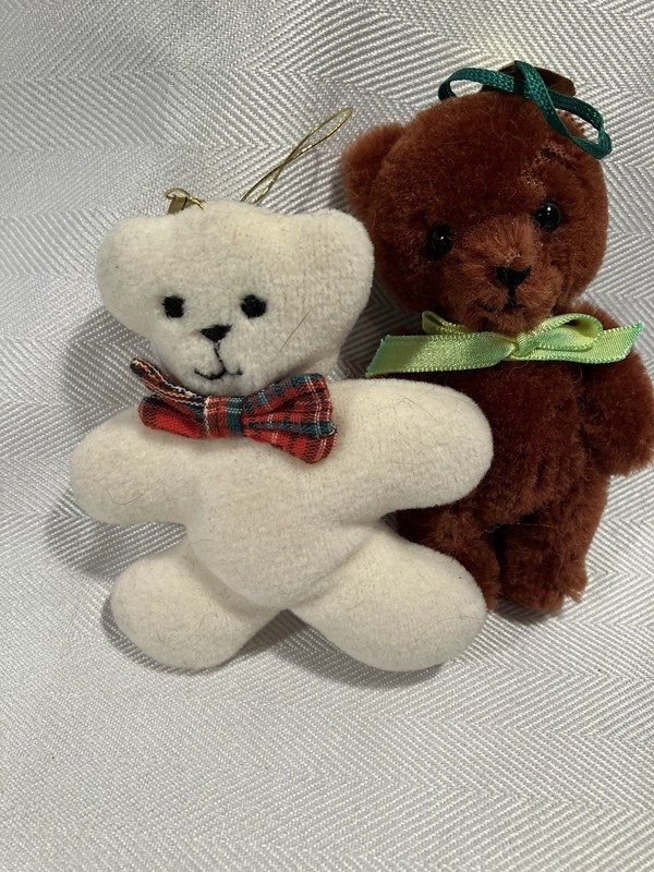 Vintage Dakin Teddy Bear Christmas Ornaments 