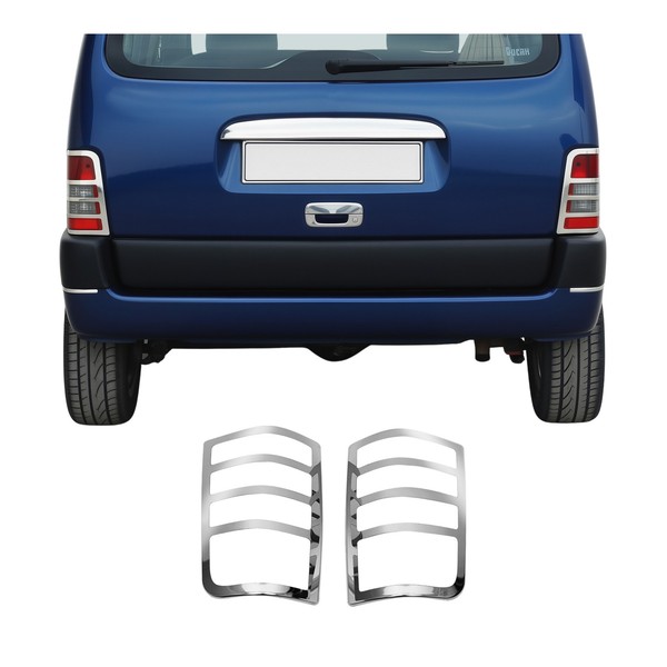 RüCklicht Leisten Heckleuchte FüR Peugeot Partner 1996-2008 Edelstahl Chrom 2X-image