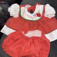 VINTAGE Cradle Togs Baby Short-sleeve Dress Polka Dot Red/White 2 Pc 0-6 MONTH