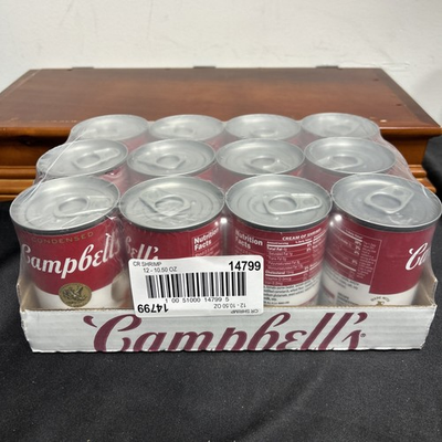 #ad FULL CASE OF 12 Campbell#x27;s Cream of Shrimp Soup EXP 03 27 DISCONTINUED $109.99