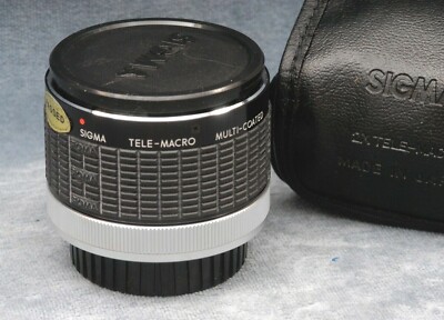 SIGMA 7-ELEMENT TELE-MACRO 2X-1:1 LENSFOR CANON FD (MF) IN CASE, MADE IN JAPAN, 
