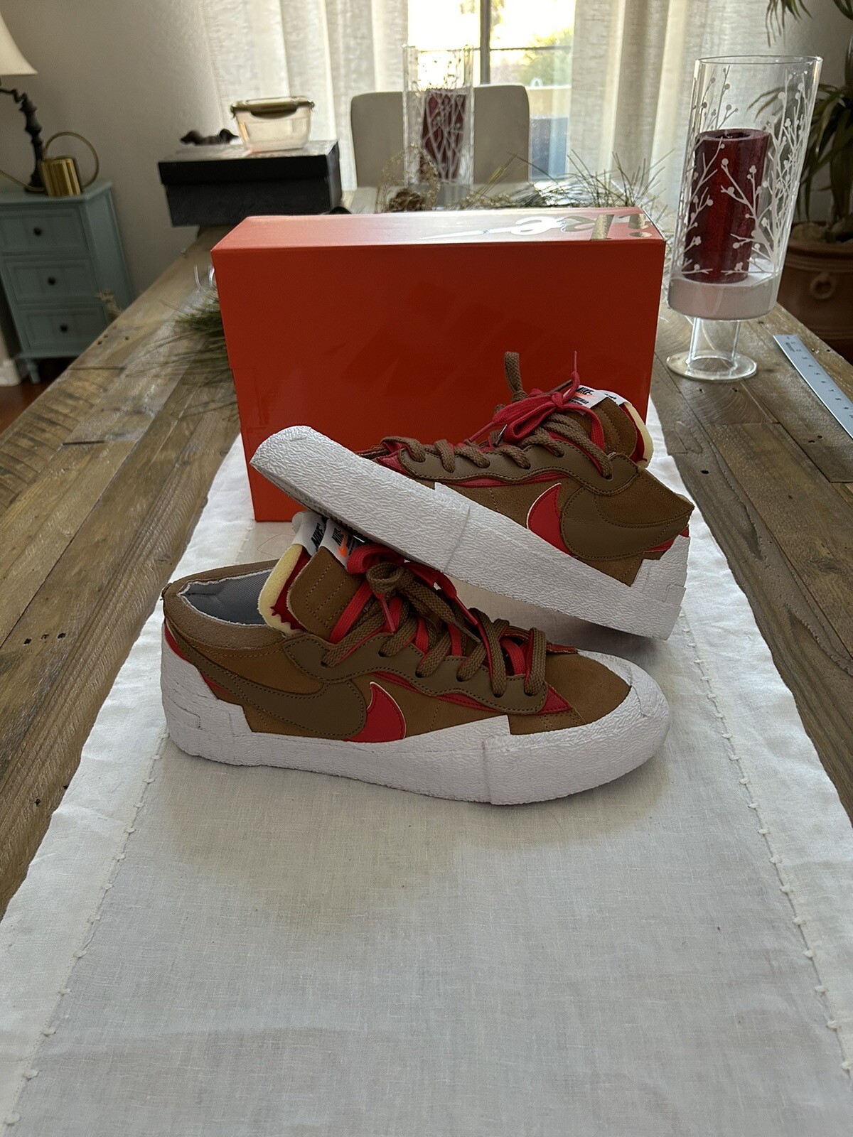 SACAI X NIKE Usatoa tagl 1 ike Nikeer Bla L xacai Sacaine marron chiaronico brit