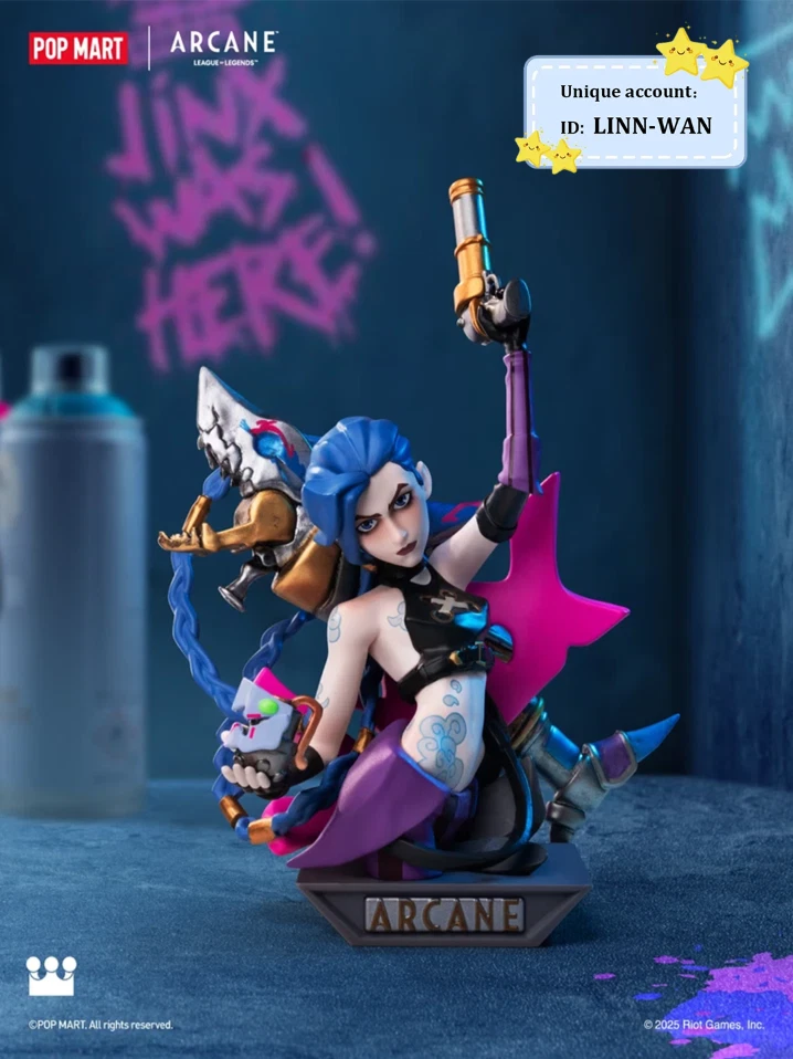 X LEAGUE OF LEGENDS ARCANE FIGURE SERIES CONFIRMED FIGURE TREND ART TOY -【JINX】 - Image 2 of 4