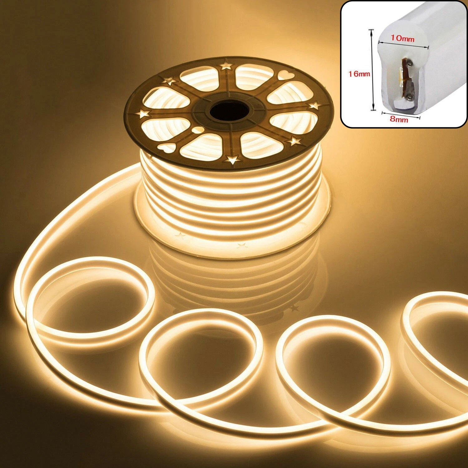 12V/24V Waterproof Flex LED Neon Rope Light Strip In/Outdoor Home Party Decor