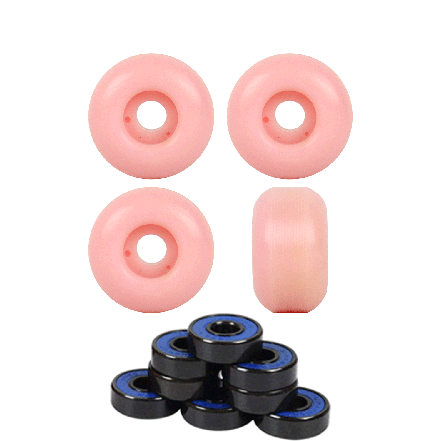 Blank Skateboard Wheels Blank 99A Light Pink 50mm x 30mm with Abec 7 Bearings