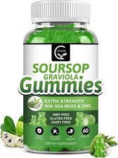 Organic Soursop Graviola Gummies - 2200Mg Extra Strength Soursop Leaves Extract