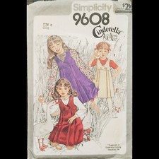 Vtg Cinderella for Simplicity Girls' Front-Wrap Jumper Blouse 9608 Sz 8 CUT
