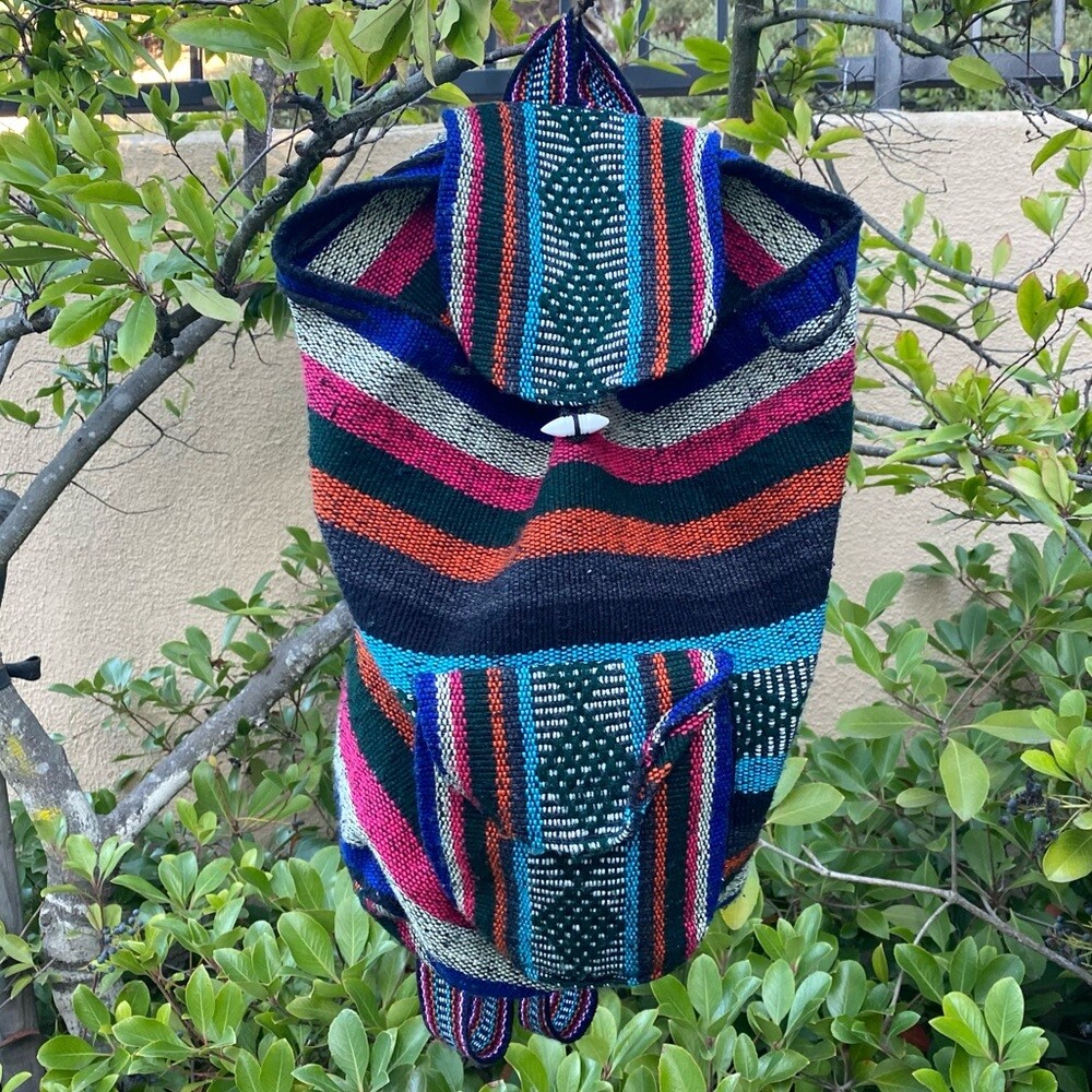 Mexican inspired drawstring multi colors vibrant … - image 1