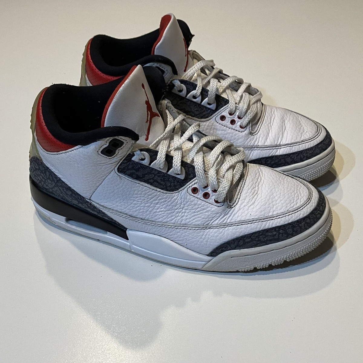 Nike Air Jordan 3 Retro Denim SE Fire Red Men\'s Size 8 CZ6431-100 Preowned Nike Air Jordan 3 SE Denim CZ6431-100 Pre Owned 9.5 Decent  main image 2