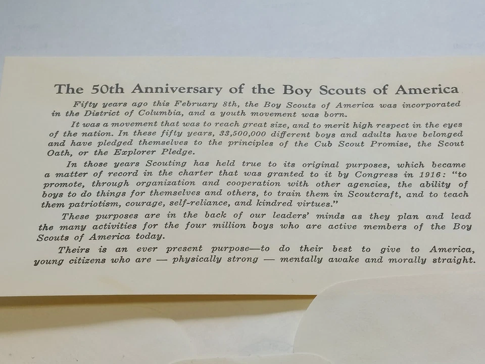 Boy Scouts of America 50th Anniversary 1960 4c FDI Cover - Image 4 of 4