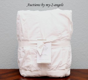 New Pottery Barn Hadley Ruched Cotton Voile King Duvet Cover White
